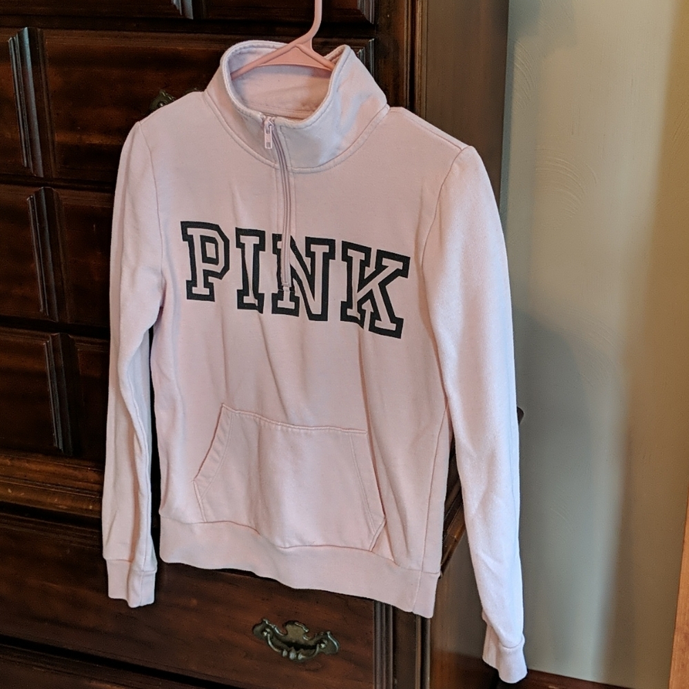 Pink 3/4 zip sweatshirt